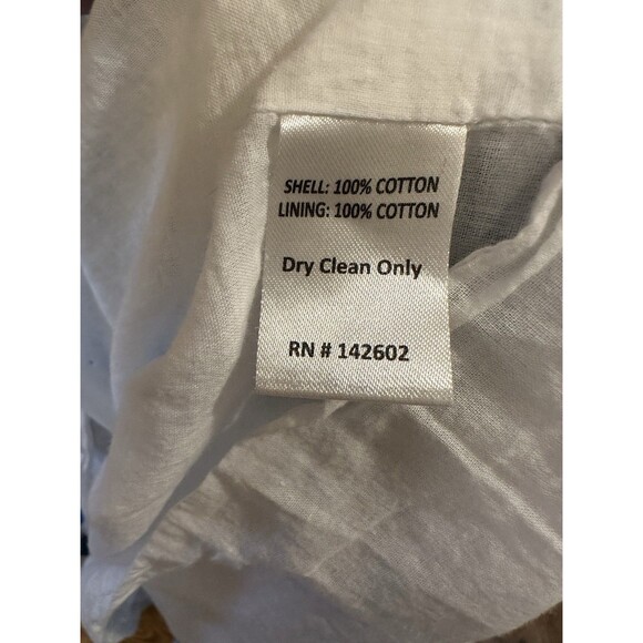 SAIL to SABLE Geo Stripe Ruffle Neck Dress 100% Cotton Blue White Size XS EUC - Picture 6 of 11